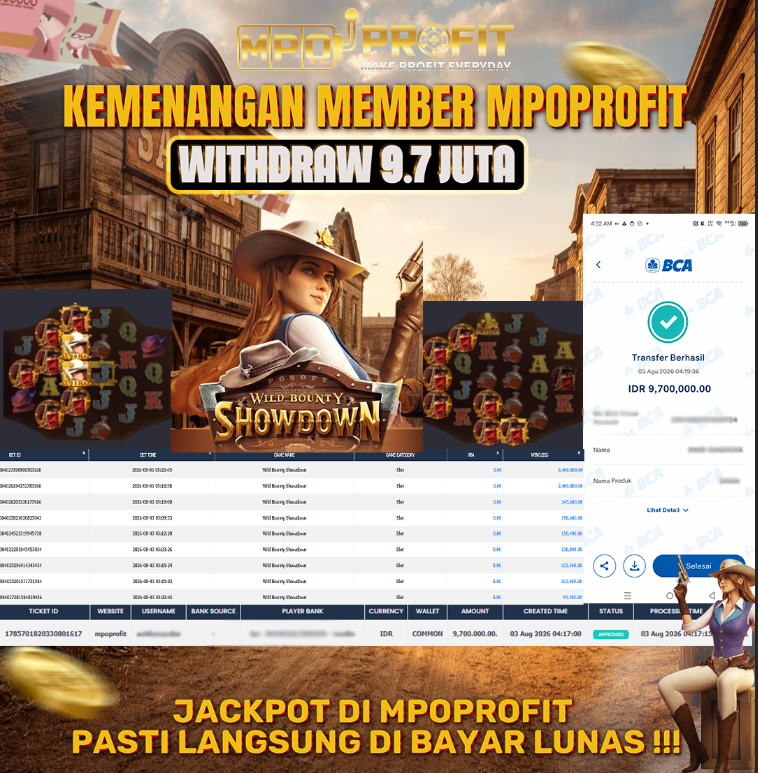 MPOPROFIT JACKPOT PGSOFT! KEMENANGAN MURNI DI (WILD BOUNTY SHOWDOWN TOTAL 9.700.000,- LUNAS)